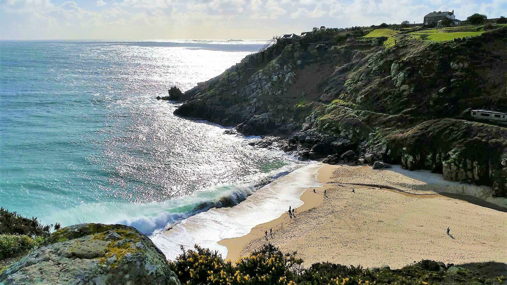 Porthcurno Cove Beach view